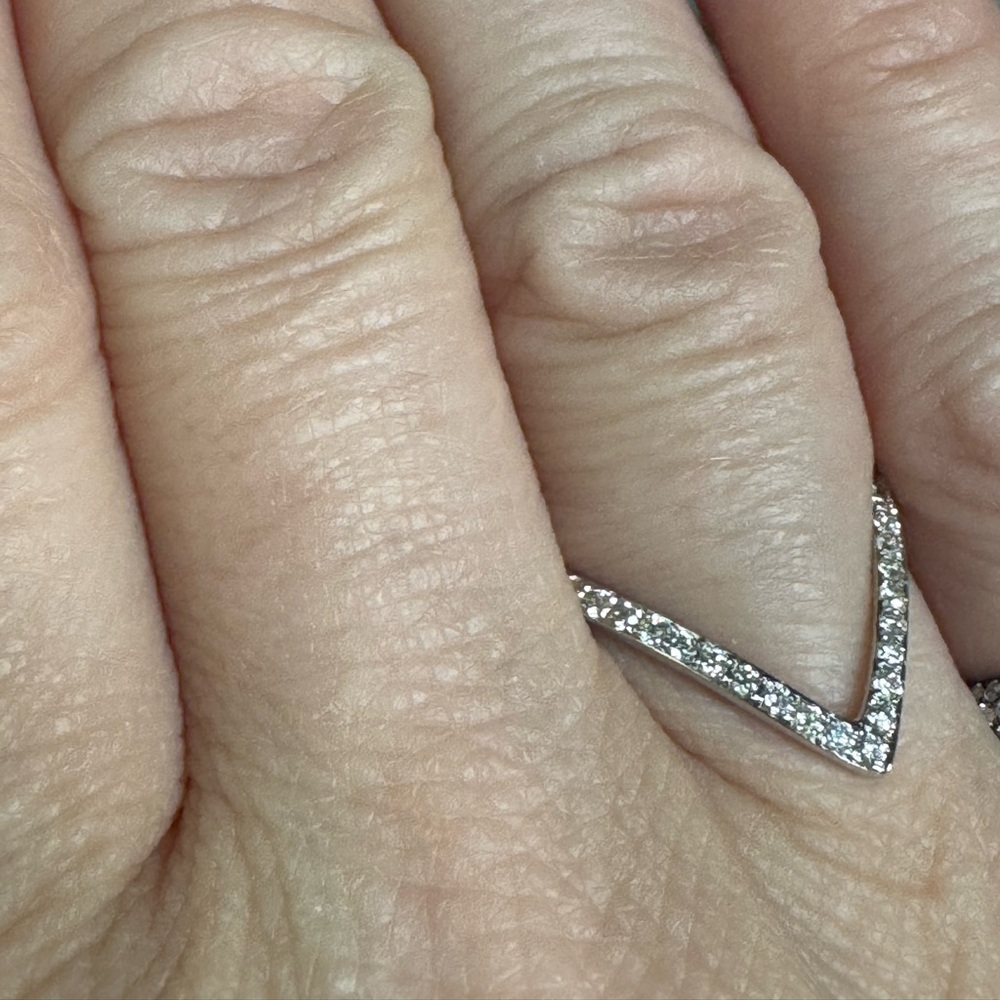 White gold ring.